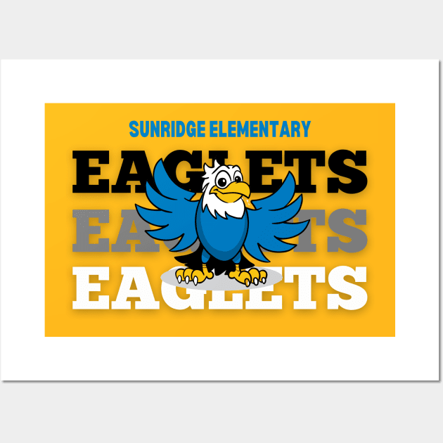 Soaring Eaglet on Greyscale Mascot Name Wall Art by SRES PTO